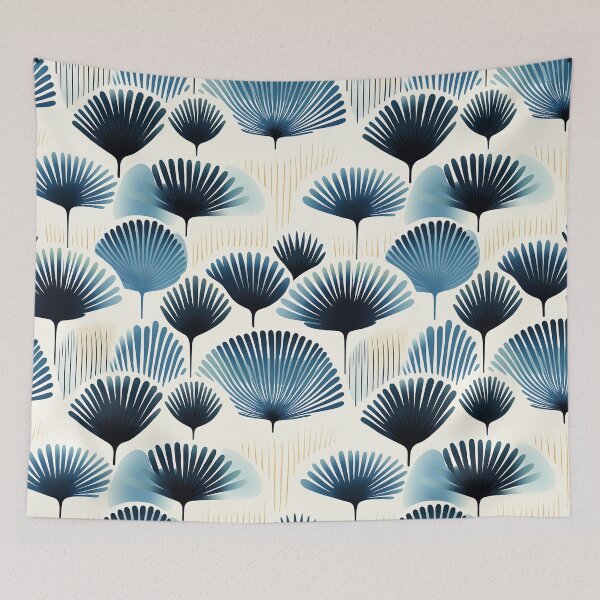 Item preview, Abstract Flower Fan Blue and Yellow Pattern designed and sold by ColorfulVanilla.