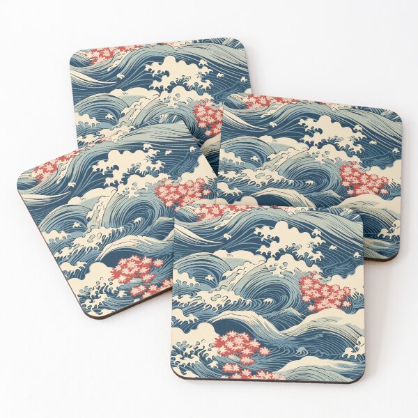Item preview, Japanese Waves and Sakura Blossom designed and sold by RetroPrints.