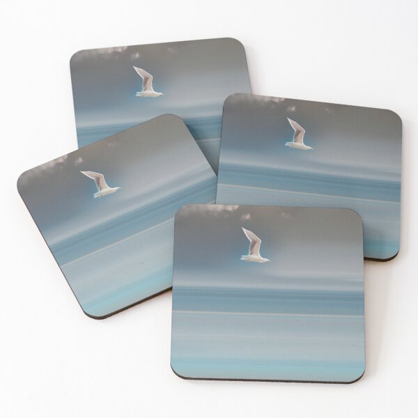 Item preview, Flying Coastal Bird - Seagull in Flight - Minimalist Coastal Décor 2 of 4 designed and sold by Beachy.