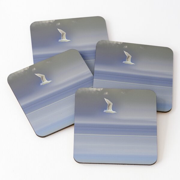 Item preview, Flying Coastal Bird - Seagull in Flight - Minimalist Coastal Décor 3 of 4 designed and sold by Beachy.