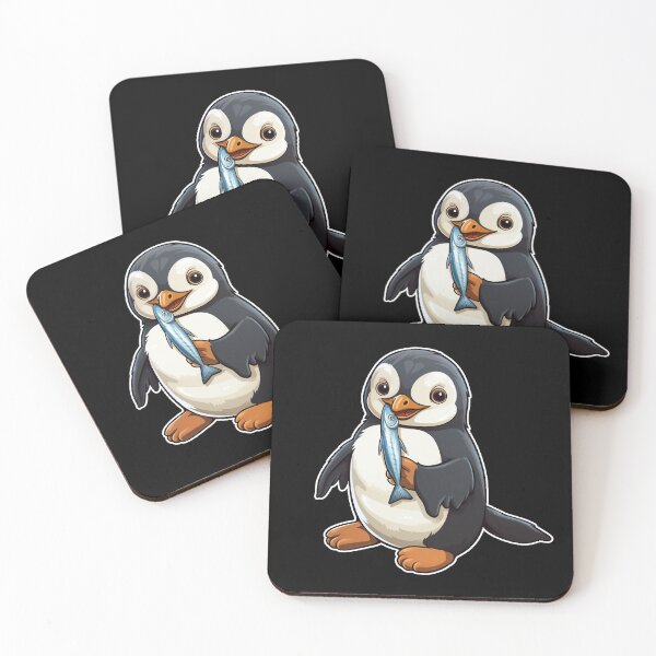 Item preview, Cute Penguin Eating Fish Funny designed and sold by LudwikeArts.