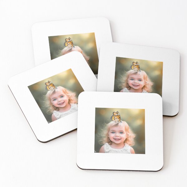 Item preview, Cherubic smiling child and a Monarch Butterfly designed and sold by MidasTinge.