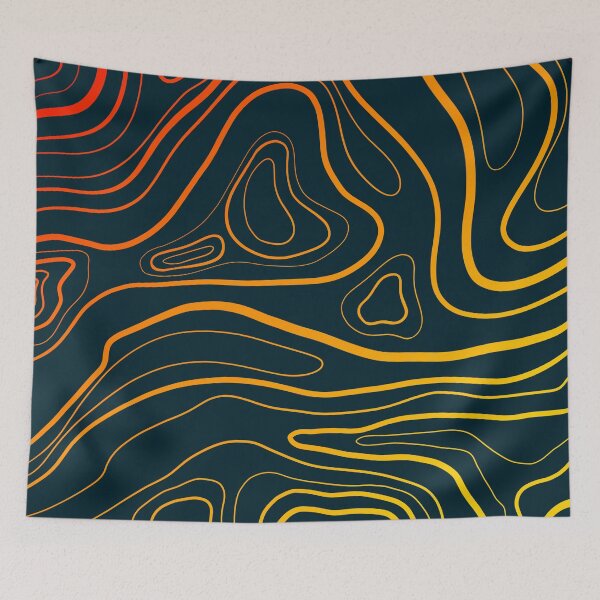 Artikelvorschau, Helle topografische Linienkunst im Ombre-Stil entworfen und verkauft von art-by-soma.