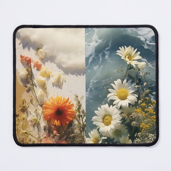 Item preview, Two images of flowers and sea collage designed and sold by WallWhimsyWorks.