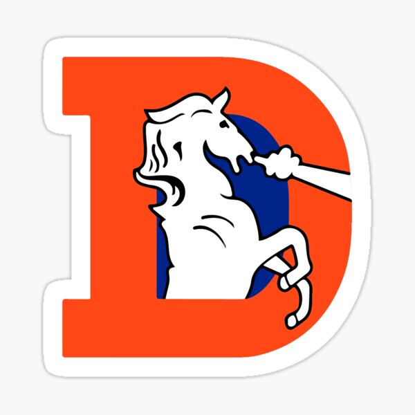 Broncos Retro D Design, High Quality Vinyl Stickers