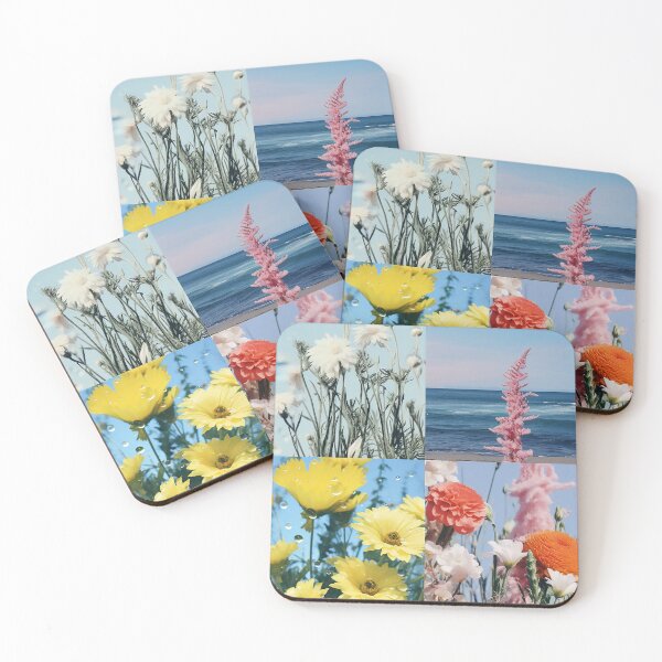 Item preview, Flowers and sea collage designed and sold by WallWhimsyWorks.