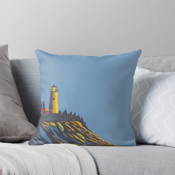 Item preview, Pemaquid Point Light in Bristol Lincoln County Maine USA WPA Art Poster  designed and sold by patrimonio.