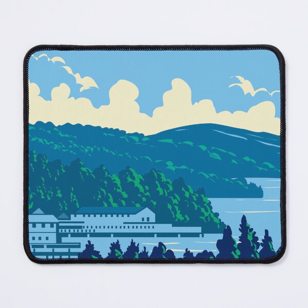 Item preview, Weirs Beach on Lake Winnipesaukee in Lakes Region of New Hampshire USA WPA Art Poster designed and sold by patrimonio.
