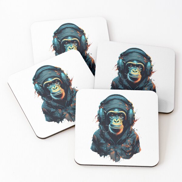 Item preview, Coolest Chimpanzee with headphone designed and sold by Studio-Pixel.