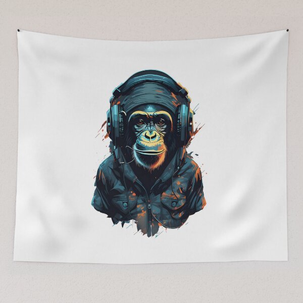 Item preview, Coolest Chimpanzee with headphone designed and sold by Studio-Pixel.