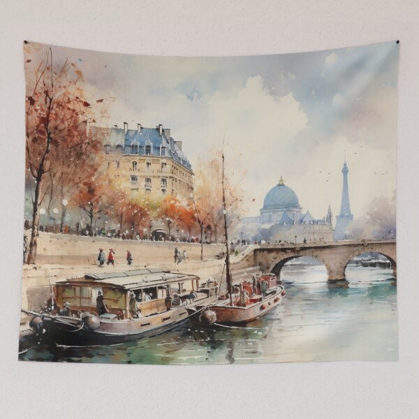 Item preview, A Watercolor Design of the Seine River - Paris - France designed and sold by Sketch-Shack.