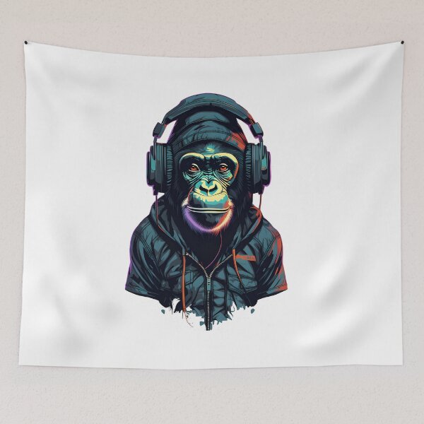 Item preview, Coolest Chimpanzee Wear headphone designed and sold by Studio-Pixel.