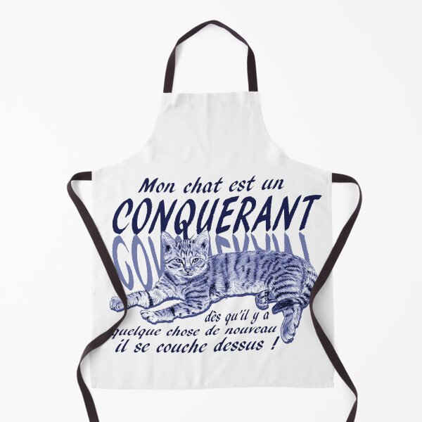 Item preview, Conquering cat - blue colorized version, text in French designed and sold by SylvieG18.