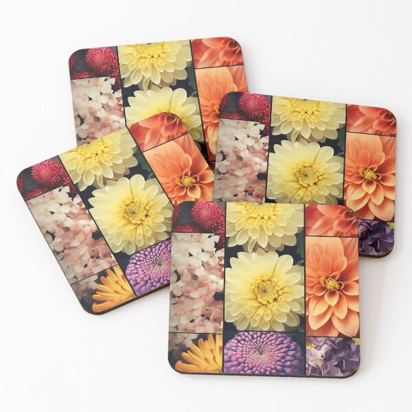 Item preview, Modern flowers collage images designed and sold by WallWhimsyWorks.