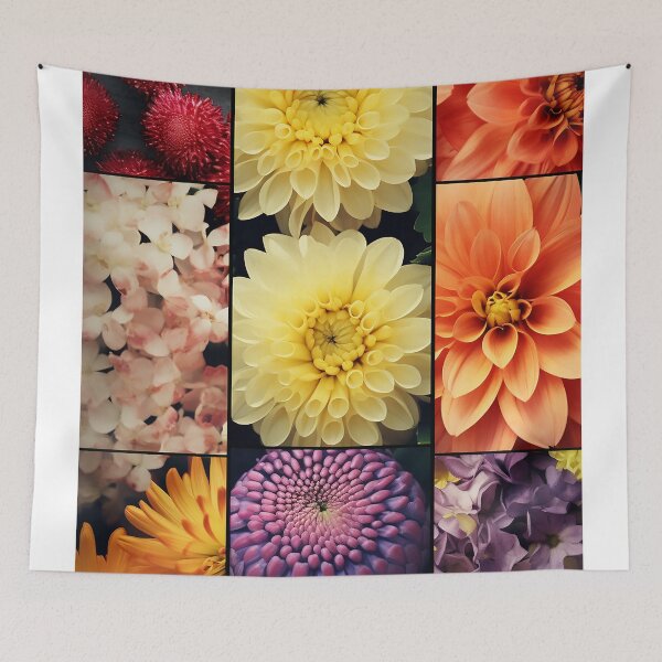 Item preview, Modern flowers collage images designed and sold by WallWhimsyWorks.