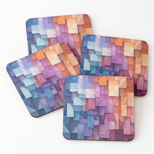 Item preview, Abstract composition using overlapping scagliola bricks designed and sold by WallWhimsyWorks.