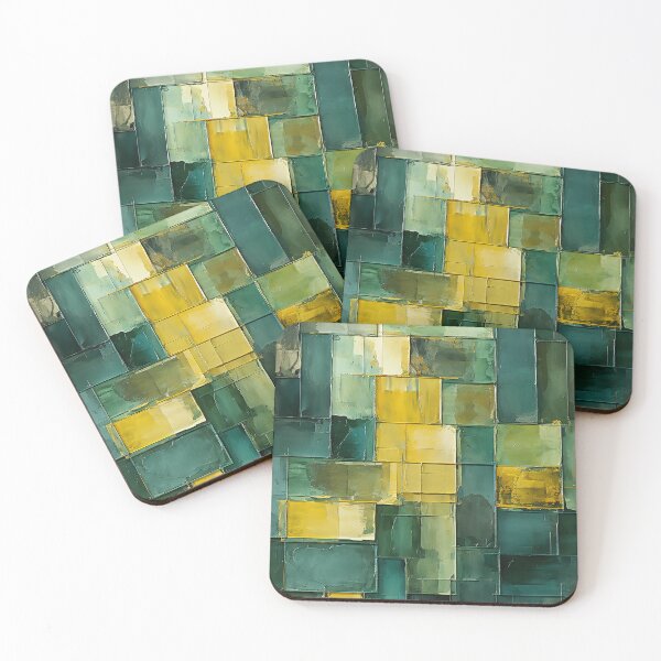Item preview, Abstract composition using overlapping scagliola bricks designed and sold by WallWhimsyWorks.