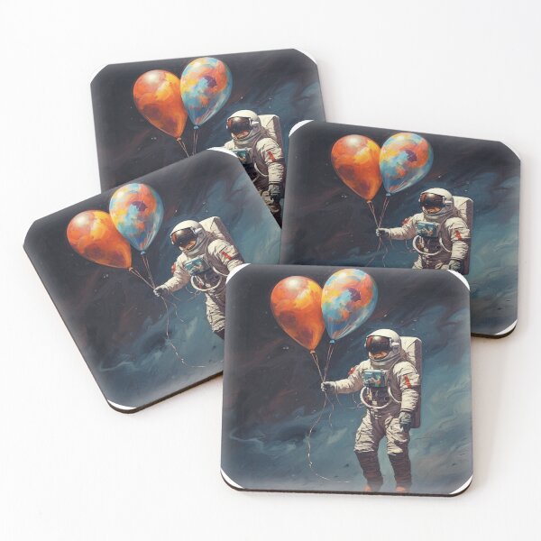 Item preview, Cosmic Celebration: Astronaut with Sun and Earth Balloons designed and sold by Brownpants.