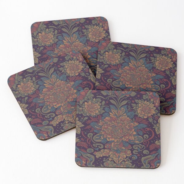 Item preview, Ornate Floral Symphony: Maximalist Dark Blue, Red Pattern designed and sold by Dshoppin.