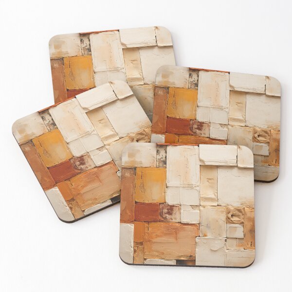 Item preview, Abstract composition using overlapping scagliola bricks designed and sold by WallWhimsyWorks.