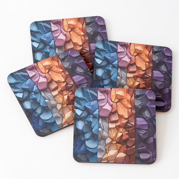 Item preview, Abstract composition using overlapping scagliola bricks designed and sold by WallWhimsyWorks.