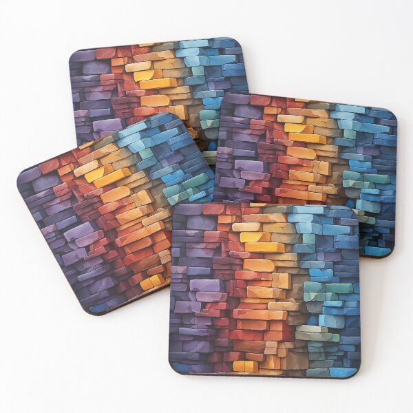 Item preview, Abstract composition using overlapping scagliola bricks designed and sold by WallWhimsyWorks.