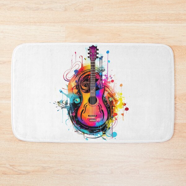 Aperçu de l'œuvre Guitare colorée d'instrument de musique créée et vendue par Ebuch007.