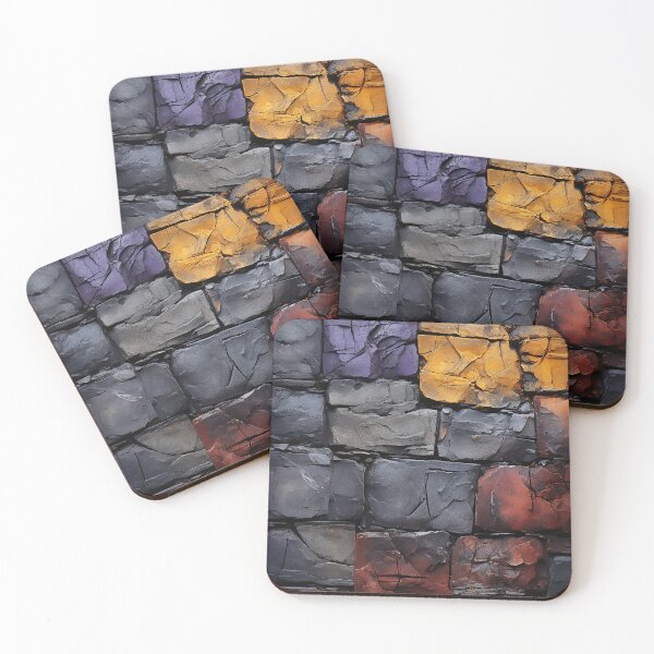 Item preview, Abstract composition using overlapping scagliola bricks designed and sold by WallWhimsyWorks.