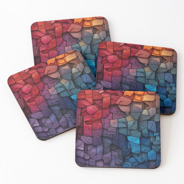 Item preview, Abstract composition using overlapping scagliola bricks designed and sold by WallWhimsyWorks.