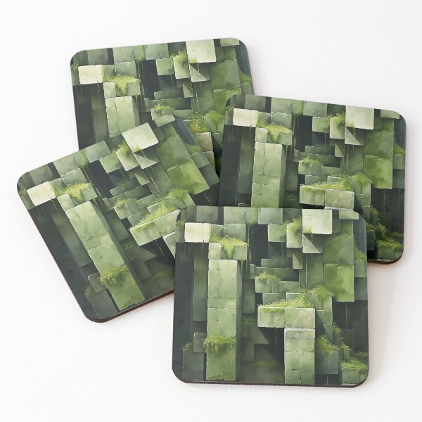 Item preview, Abstract composition using overlapping scagliola bricks designed and sold by WallWhimsyWorks.