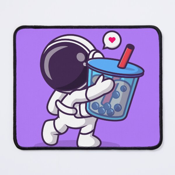 Item preview, Interstellar Refreshment: Cute Astronaut Enjoying Boba Milk Tea designed and sold by hjian8219.