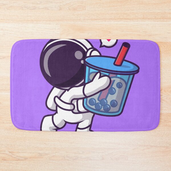 Item preview, Interstellar Refreshment: Cute Astronaut Enjoying Boba Milk Tea designed and sold by hjian8219.