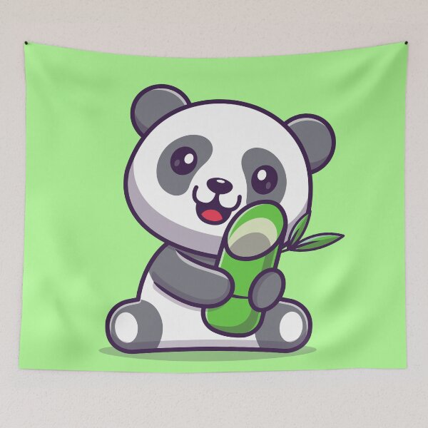 Item preview, Bamboo Bliss: Cute Panda Enjoying a Snack designed and sold by hjian8219.
