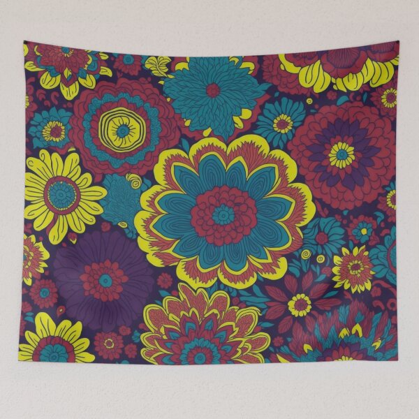 Item preview, Flower Power Colourful Flower Pattern designed and sold by druidwolfart.