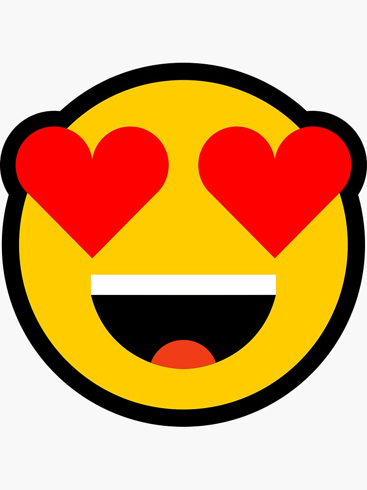 Heart eyes face round line emoji in love Vector Image