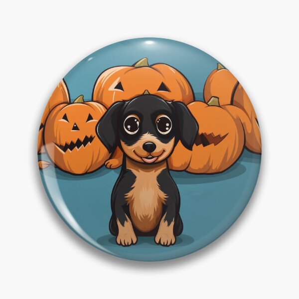 Aperçu de l'œuvre Cute Dashaud Spooky Halloween Dog Pattern Seamless créée et vendue par Digiversal.