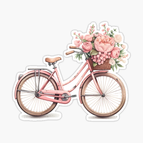 Pink Flowers Vinyl Sticker - Car Bumper Laptop Skateboard Window Decal - Mega Sticker Store