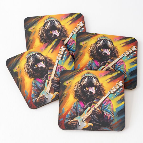 Item preview, Dog Playing Guitar Colorful designed and sold by mydoglove.