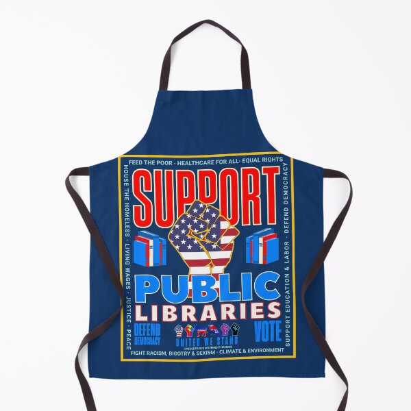 Item preview, PMD01035 Progressive Movement Designs patriotic American Support Public Libraries design shows you support democracy and are against censorship for Progressive Democrats Liberals Teachers Educators designed and sold by ProgressiveLeft.
