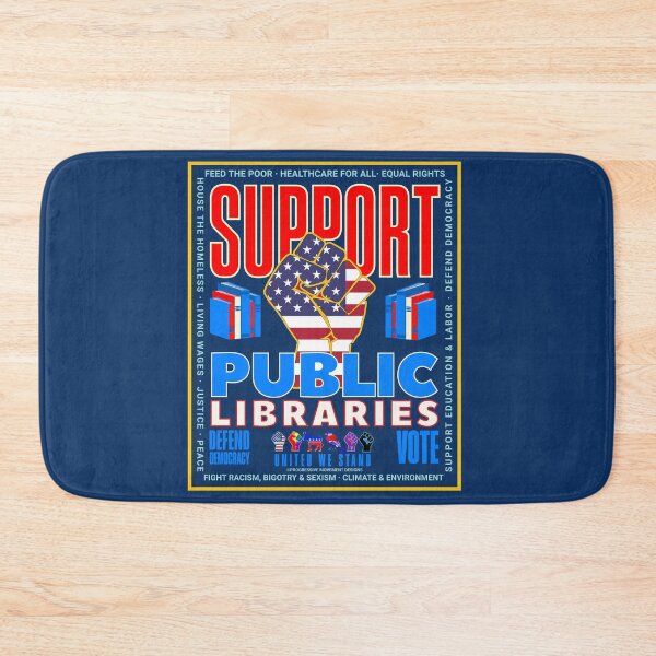 Item preview, PMD01035 Progressive Movement Designs patriotic American Support Public Libraries design shows you support democracy and are against censorship for Progressive Democrats Liberals Teachers Educators designed and sold by ProgressiveLeft.