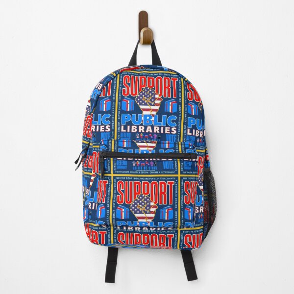 Item preview, PMD01035 Progressive Movement Designs patriotic American Support Public Libraries design shows you support democracy and are against censorship for Progressive Democrats Liberals Teachers Educators designed and sold by ProgressiveLeft.