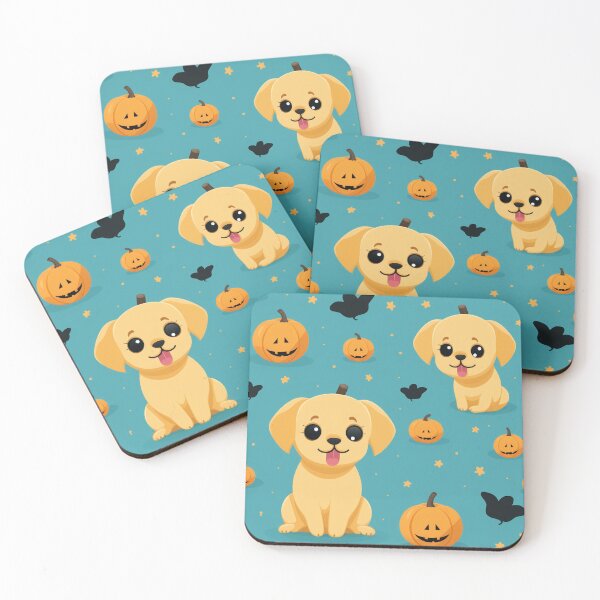Artikelvorschau, Spooky Halloween Dog Teal Pattern Seamless entworfen und verkauft von Digiversal.