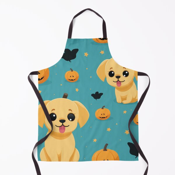 Aperçu de l'œuvre Spooky Halloween Dog Teal Pattern Seamless créée et vendue par Digiversal.