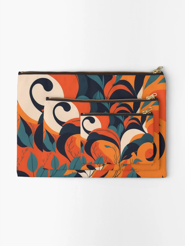 Thumbnail 2 of 4, Zipper Pouch, Orange Abstract designed and sold by InfinityPattern.