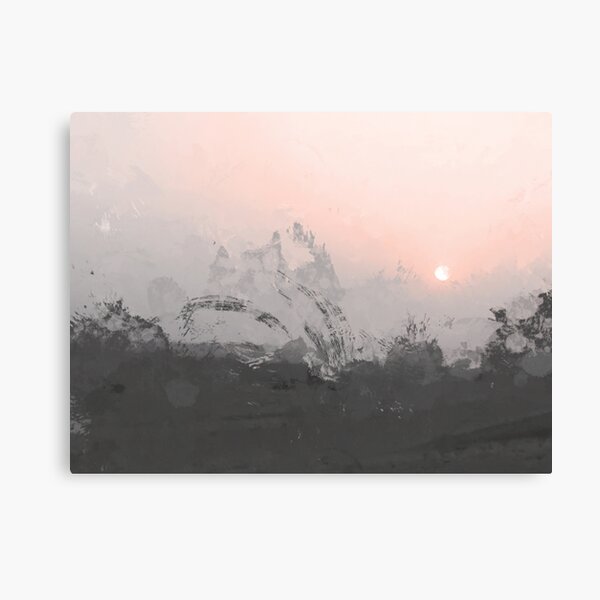 Summer Sunset | Pink and Gray Abstract Canvas Print