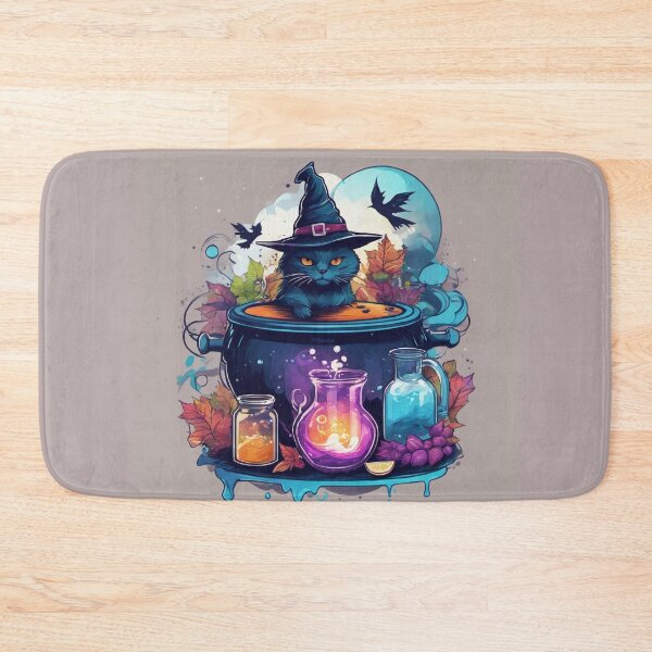 Item preview, Witch Cat Bathing in a Sizzling Cauldron designed and sold by BirdsnStuff.