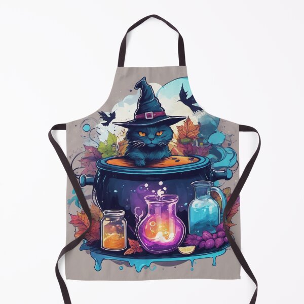 Item preview, Witch Cat Bathing in a Sizzling Cauldron designed and sold by BirdsnStuff.