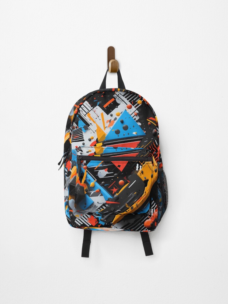 Thumbnail 1 of 3, Backpack, Geometric Spray paint Pattern  designed and sold by Skolyak.