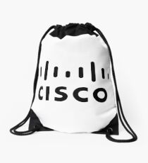 cisco logo in black Drawstring Bag
