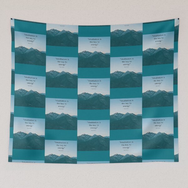 Item preview, Meditation is the key to energy Rajini Kanth meditation quote designed and sold by daixori.
